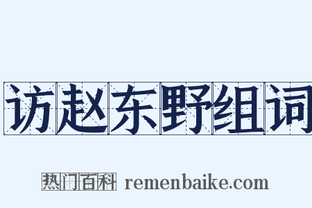 访赵东野组词是什么意思的图片